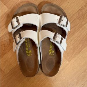 Women's White Double Strap Sandals